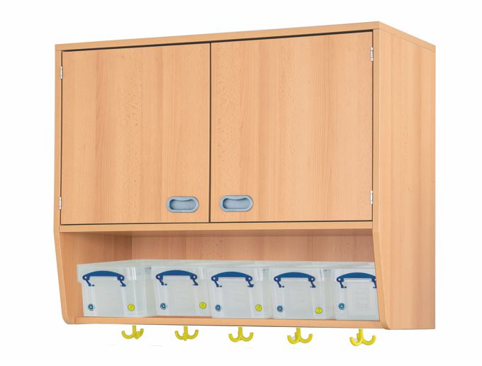 Hängeschrank als Garderobenablage, 4 - 7 Plätze